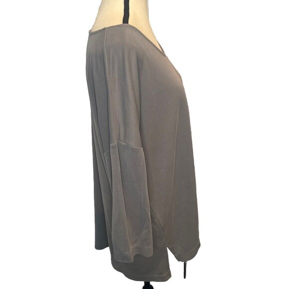 PureJill GRAY 3/4 Sleeve Tencel Modal Polyester Knit Tunic Lagenlook Sz Large - Picture 5 of 10
